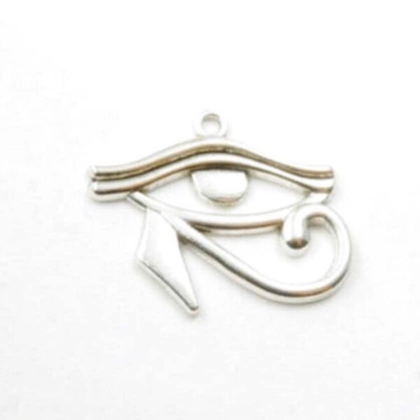 10 Silver Eye of Horus Charms 32mm x 25mm  Antique Silver Charm Bracelet Charm Necklace Charm in bulk charm bulk pendant  B71