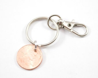 Lucky Penny Keychain, Custom Key Chain, Zipper Pull C