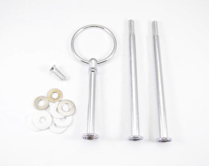 3 Tiered Cake Stand Hardware Round Top Silver Craft Etsy