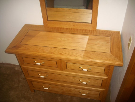 Red Oak Dresser Etsy