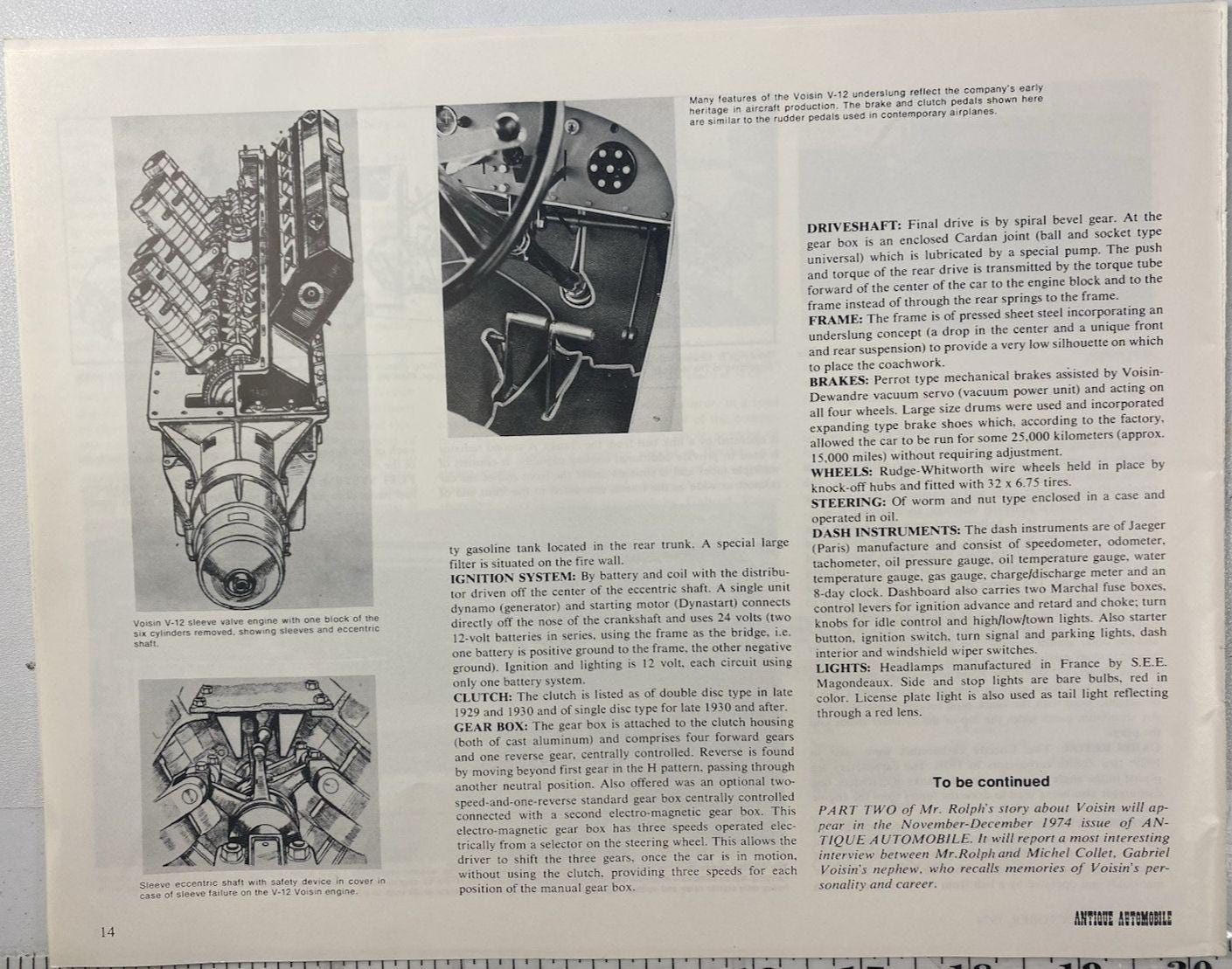 Antique Automobile Magazine 5-page History Article '74 