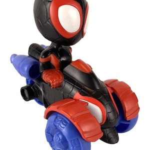 Spidey & His Friends Motorcycle w/Miles Morales 4" Action Figure image 1