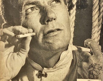 Marlboro Filter Cigarettes "The Marlboro Man" Man Cave Vintage Print Ad 1957
