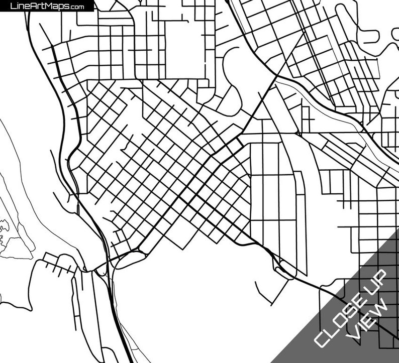 Klamath Falls Map Print City Map Art of Klamath Falls Oregon | Etsy