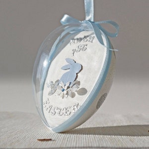 Baby Boy First Easter Egg Ornament, Personalised Easter Tree Decoration for Baby Boy image 1