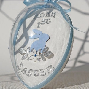 Baby Boy First Easter Egg Ornament, Personalised Easter Tree Decoration for Baby Boy image 2