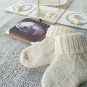 Baby Baby Ankündigung Karte, Schwangerschaft Ankündigung Ultraschall Foto zeigen, du wirst bald Großeltern sein, Baby ist auf dem Weg
