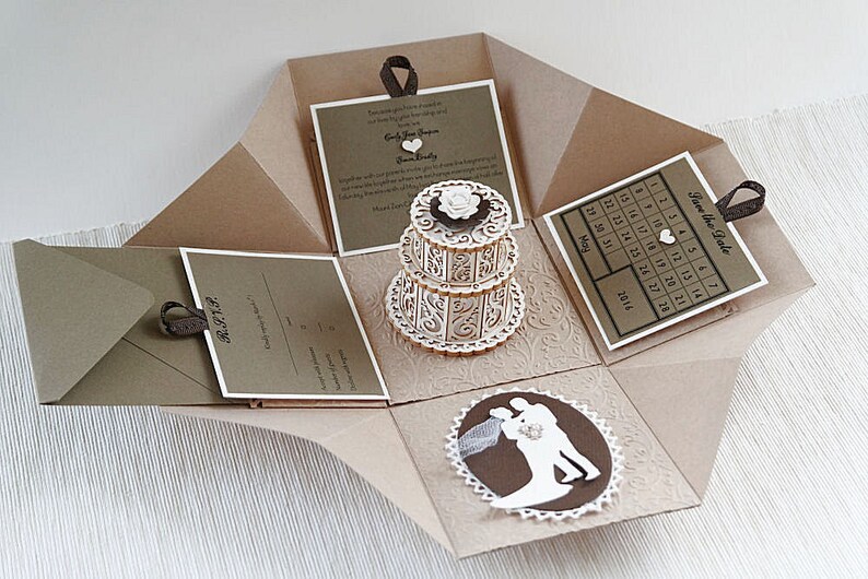 Kraft Wedding Invitation Wedding Exploding Box Invitation Etsy