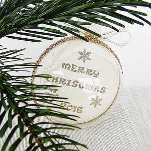 Decoupage Christmas Tree Ornament , Personalised Christmas Ornament Gift for Family and Friends