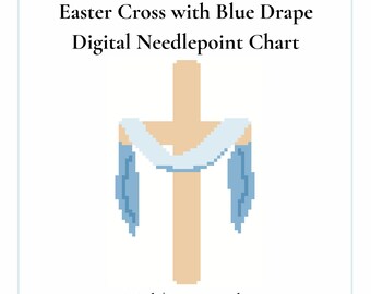 Schema punto croce pasquale / Drappo blu, 13 maglie (Guida digitale ai punti)