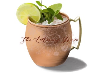 Moscow Mule Cocktail Illustration: DIY Bar Sign (Digital Download)