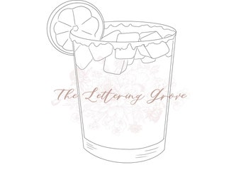 Margarita Line Art: DIY Wedding Bar Sign (Digital Download)