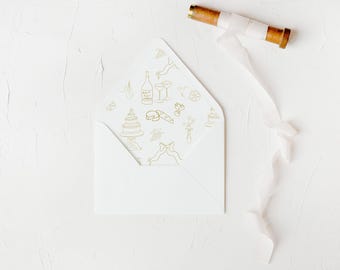 Lemoncello Wedding Envelope Liner: Gold Italian Theme (Digital Download)