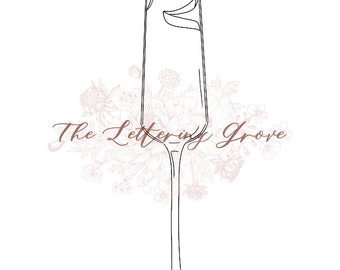 French 75 Cocktail Line Drawing: DIY Bar Sign (Digital Download)