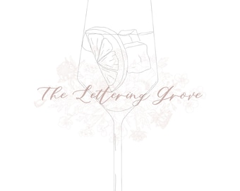 Aperol Spritz Cocktail Drawing: DIY Bar Sign (Digital Download)