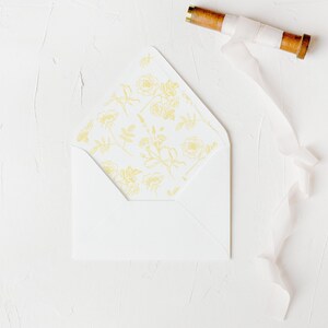 Druckbare Lemon Gelb Blumen Muster Umschlag Liner für A7 Euro Klappe Umschlag