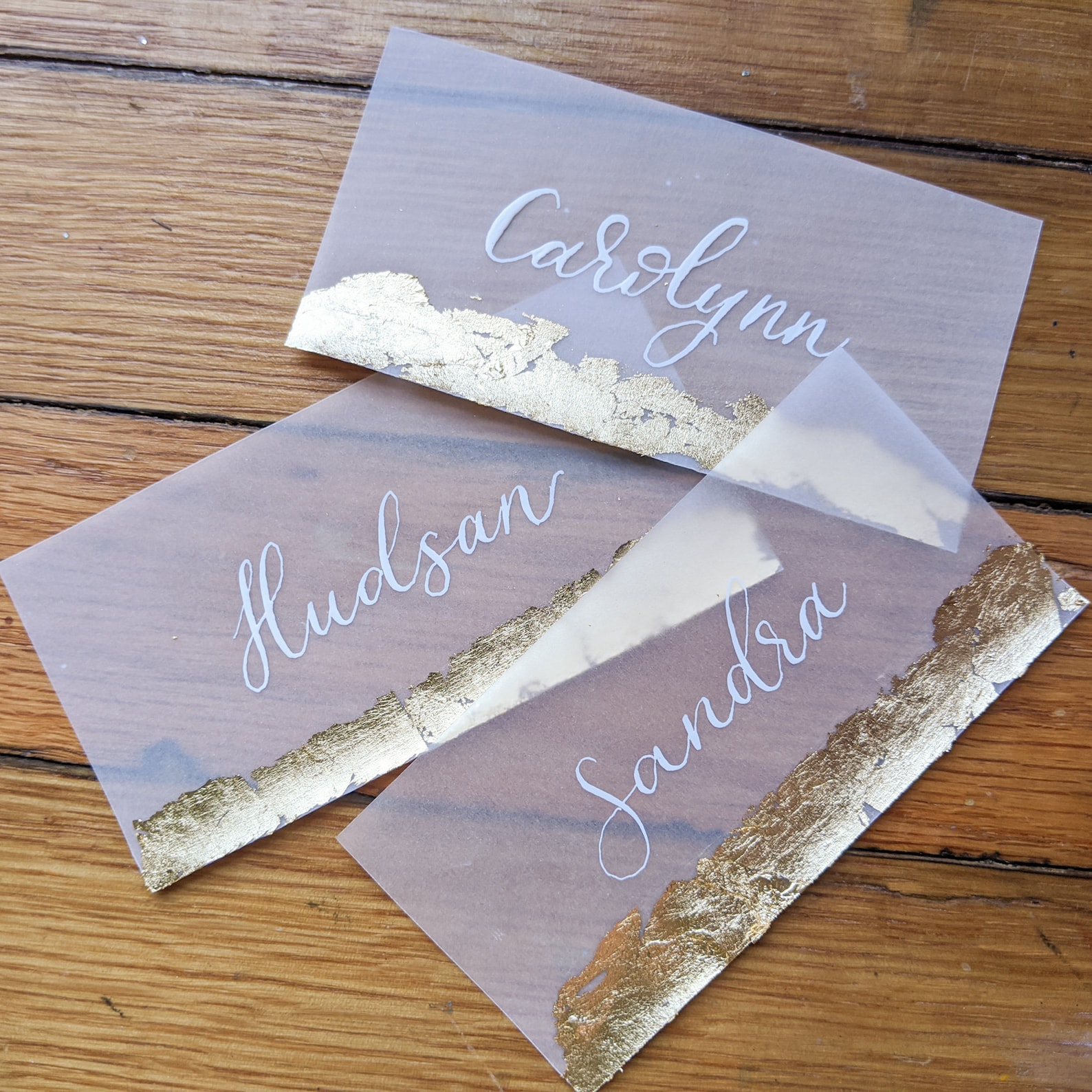 Gold Vellum Wedding Place Cards for Wedding Reception Table Etsy