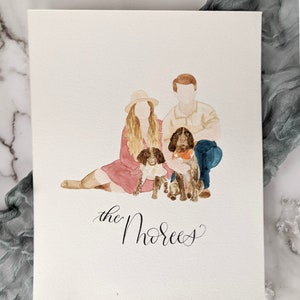 Watercolor Family Portrait | 8x10 Painted Family Portrait | Custom Painting | Hand Painted Portrait | Mother's Day Gift | Father's Day Gift