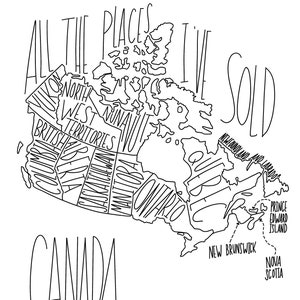 Descarga digital Mapa de Canadá, Mapa canadiense, Mapa de todos los lugares que he vendido, Mapa de pequeñas empresas, Mapa de hojas para colorear, Dónde he vendido