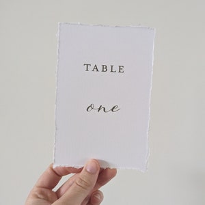Printed Wedding Table Numbers, Deckled Edge Table Numbers, Green Table Numbers, 5x7, Wedding Reception Decor