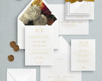Victorian Monogram Wedding Invitation Suite: Semi-Custom Luxury Invites