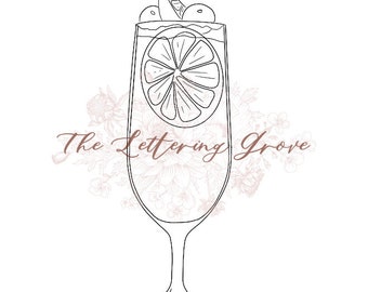 Sunrise Cocktail Line Art: DIY Bar Sign (Digital Download)