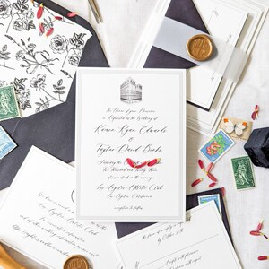 Custom Wedding Venue Invitations with Script Font, Luxury Wedding Invitation Suite, Classic Wedding Invites, Traditional Wedding Invitation