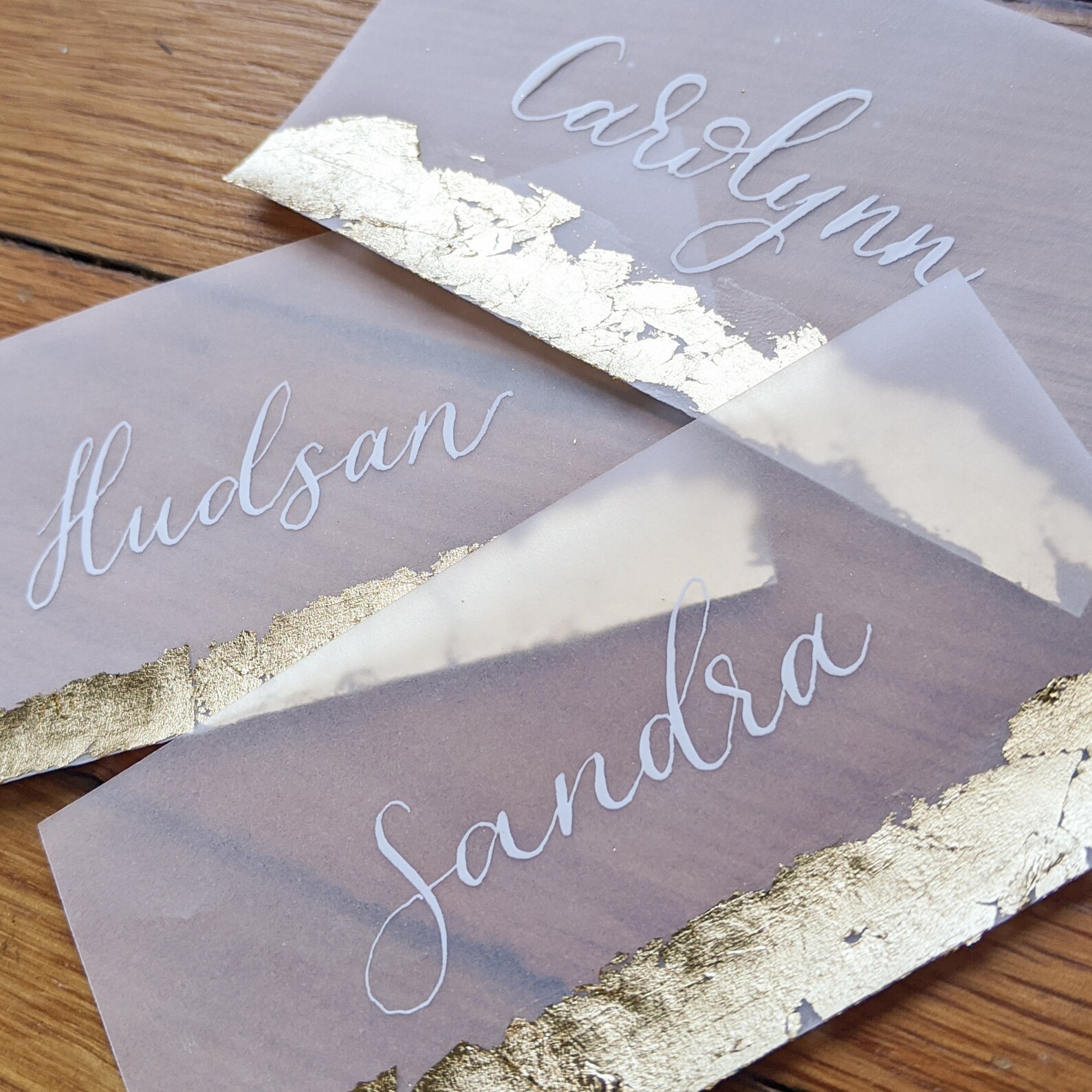 Gold Vellum Wedding Place Cards for Wedding Reception Table Etsy