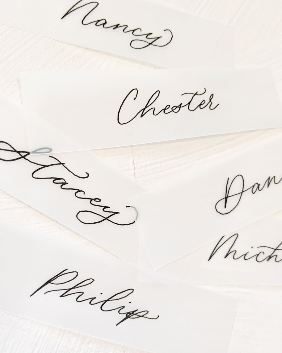 Custom Vellum Wedding Place Cards With Centered Calligraphy Etsy