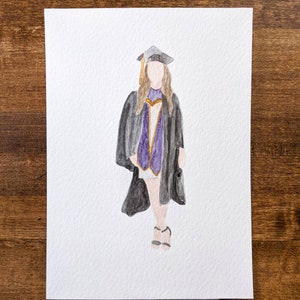 5x7 Watercolor Graduation Painting Graduation Gift Graduation Picture Watercolor Portrait Best Friend Portrait image 5