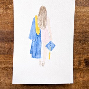 5x7 Watercolor Graduation Painting Graduation Gift Graduation Picture Watercolor Portrait Best Friend Portrait image 3