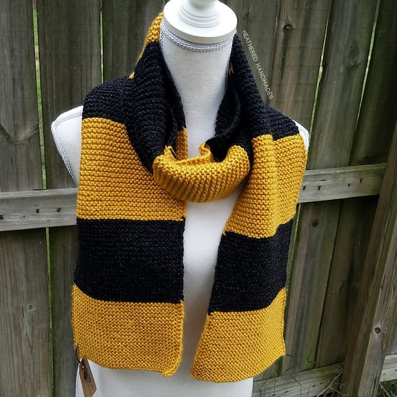 Bufanda tejida a mano amarilla y regalo de - Etsy