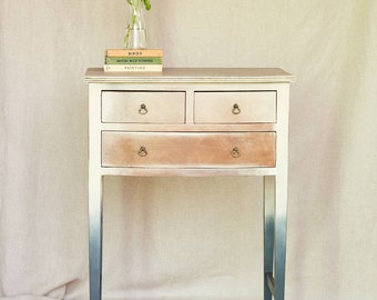 Antique Painted Ombre Side Table & CHEST OF DRAWERS Vintage Bedroom cottage core