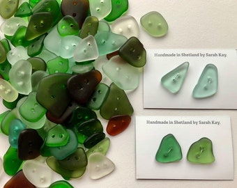 Real sea glass buttons, genuine sea glass from the Shetland Islands, Scotland.