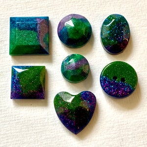 Aurora borealis inspired stud earrings, 925 silver post, glow in dark Northern lights, Shetland jewellery.