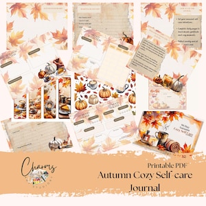 90-Day Autumn Cozy Self-Care Journal | Printable Fall Planner, Gratitude Diary, Mood Tracker & Recipe Cards | Seasonal Wellness, host gift