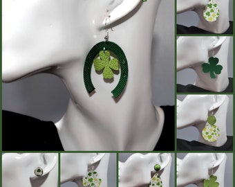 St. Patrick's Day Leather Earrings