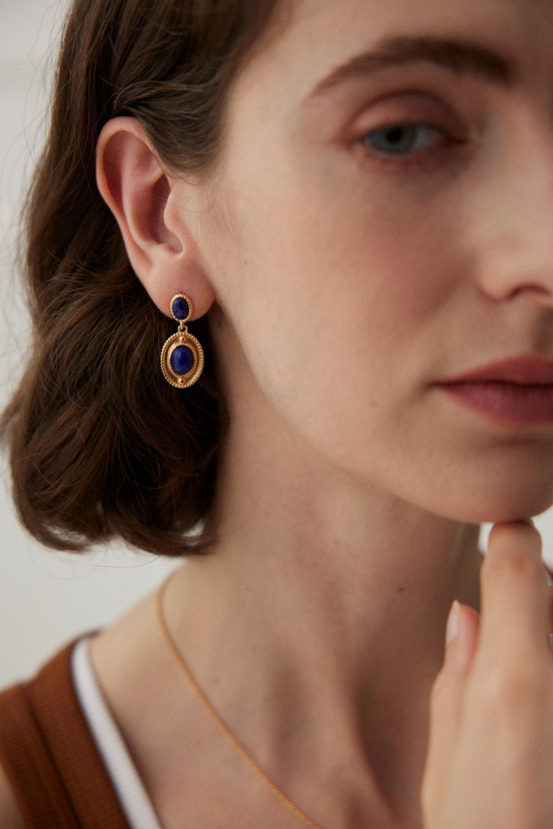 Lapis Lazuli Earrings - Classical meets Modern Design Gold Plated S925 Silver CloversWish