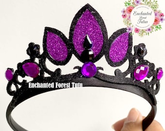 Enchanted Maleficent Tiara, princess crown, mal princess tiara, dress up, costume accessory, headband, birthday gift.