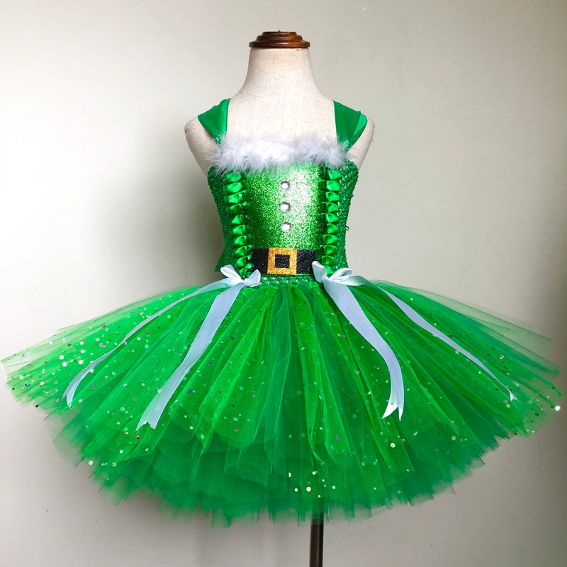 Christmas Pearl Long Sleeve Tutu Dress