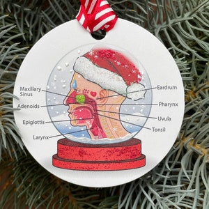 EAR, NOSE Throat ornament -gifts for ENT, Doctor/Nurse Tonsils/Adenoids/ medical stocking stuffer, Post Op Surgery