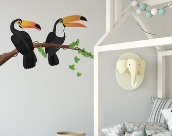 Toucan Wall Stickers for Kids Jungle Theme Wall Mural sku:119-stick-17