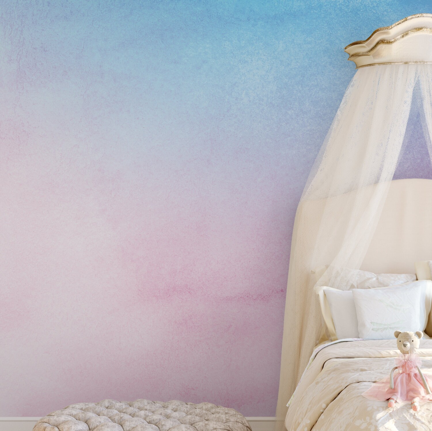 Pastel Pink & Blue Wall Mural Wallpaper Sticker Fabric Etsy