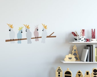 Cockatoo Removable Fabric Wall Sticker | Animals Cute Creatures Nursery Kids Children’s Bedroom Playroom Decal