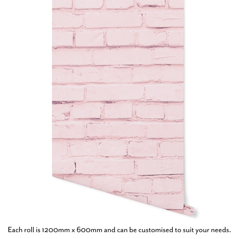 Pink Brick Wall Mural Wallpaper Sticker Fabric Canvas Etsy