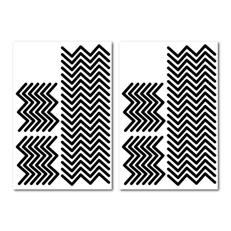 Zigzag Pattern Set of 128 Decal Removable Vinyl Wall Sticker Etsy