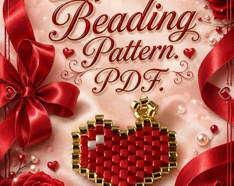 PDF Pattern: Gold Trimmed Heart Charm
