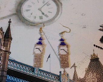 Beaded peyote big Ben earrings.