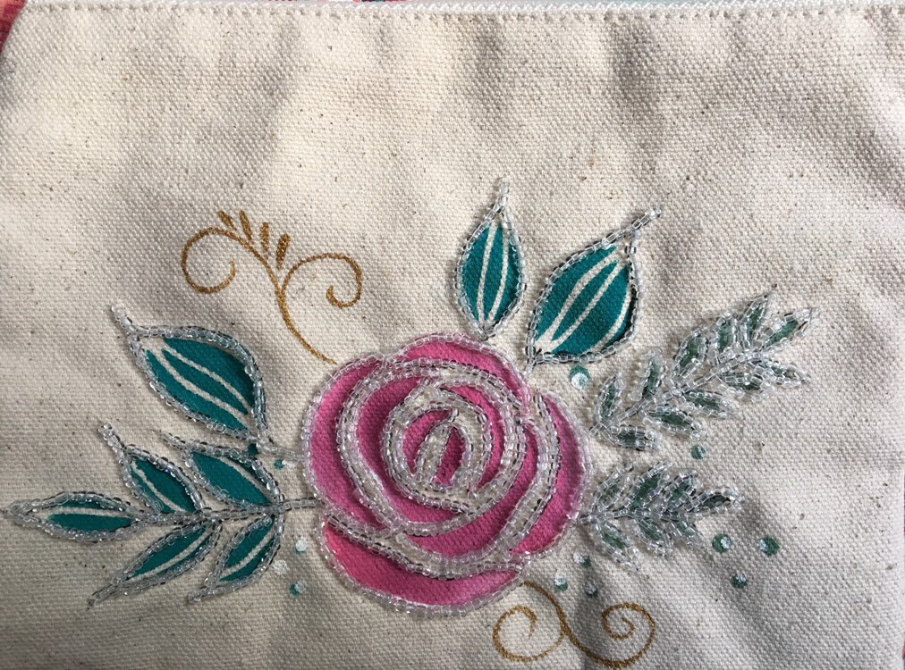 Beaded Embroidered Rose Purse. Etsy
