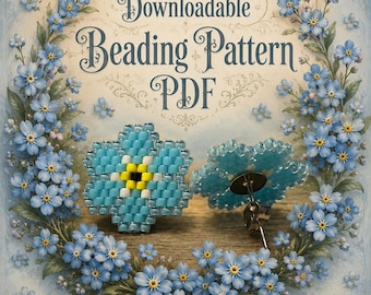 PDF Pattern: Forget-Me-Not Studs.